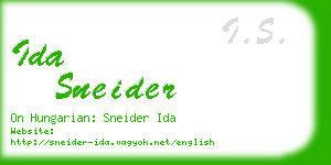 ida sneider business card